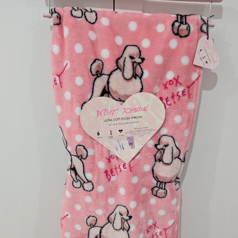 Betsy Johnson Poodle Plush Throw